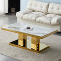Table Basse Versus – MDF Effet Marbre, 110 cm - Vue d'ensemble