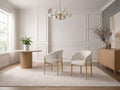 Lot de 2 Chaises Tissu Beige Charly Pieds Bois - L52 x D53 x H83 cm - Vue de face