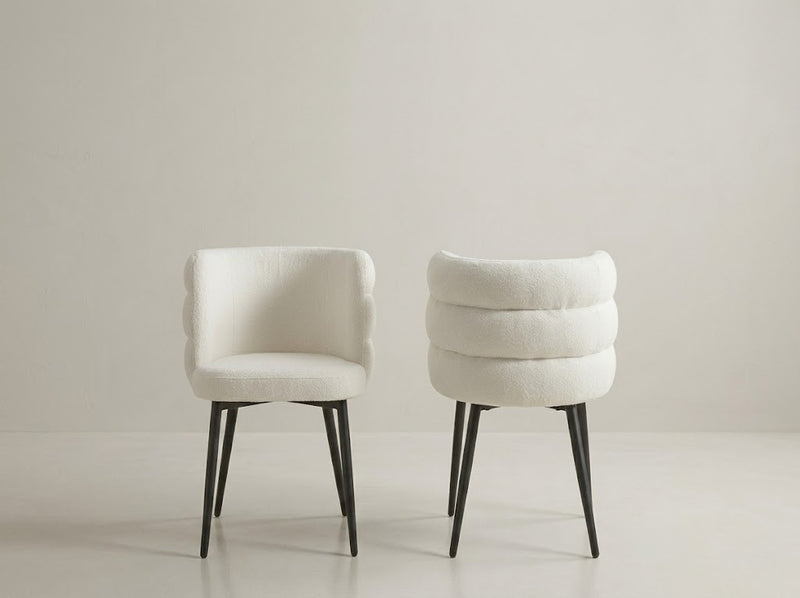 Lot de 2 Chaises Velours Eva - Couleurs Variées, L50 x D55 x H84 cm - Vue de profil