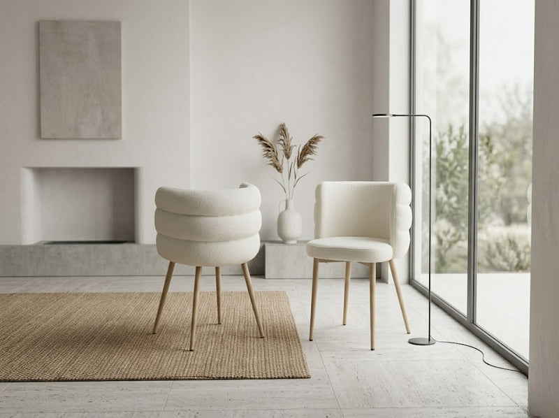 Lot de 2 Chaises Velours Eva - Couleurs Variées, L50 x D55 x H84 cm - Vue de face