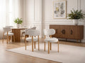 Lot de 2 Chaises Velours Beige Hailey Pieds Bois - L52 x D53 x H83 cm - Vue de face