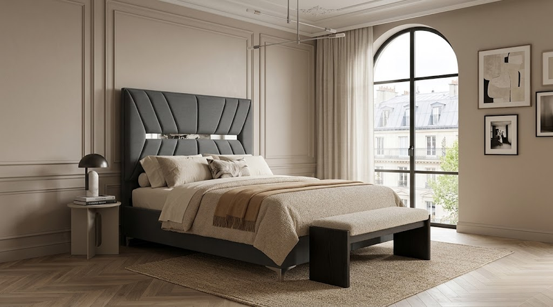 Lit Coffre Hayal – Velours, Coffre de Rangement, 140x200 cm - Vue d'ensemble