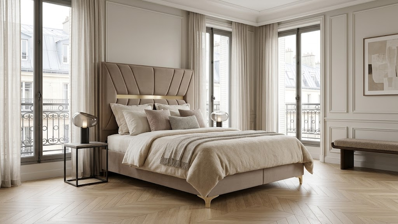 Lit Coffre Hayal – Velours, Coffre de Rangement, 140x200 cm - Coffre de rangement ouvert