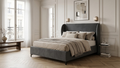 Lit Coffre Serena – Velours, Coffre de Rangement, 140x200 cm - Vue d'ensemble
