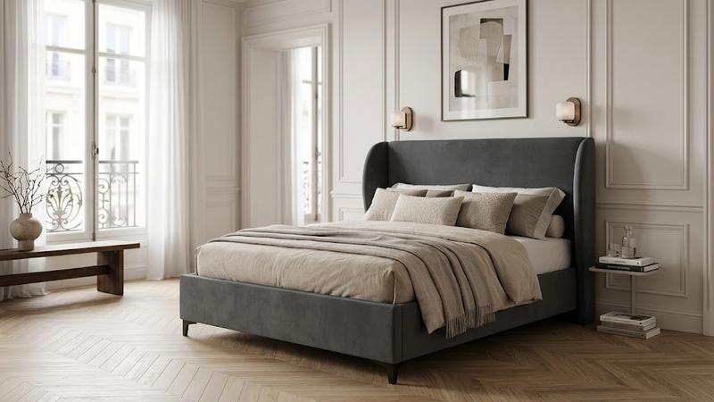 Lit Coffre Serena – Velours, Coffre de Rangement, 140x200 cm - Vue d'ensemble