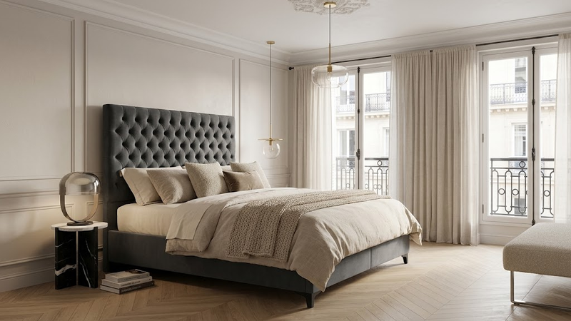 Lit Coffre Tania – Velours, Coffre Intégré, 140/160x200 cm - Coffre de rangement ouvert