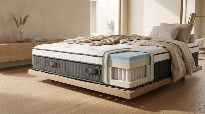 Matelas Rome – Mousse, 140/160x200 cm - Détail housse et finition