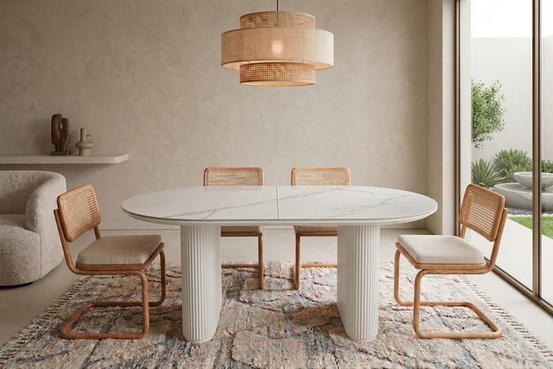 Table Repas Extensible Oslo – MDF, 160-200 cm - Vue en contexte