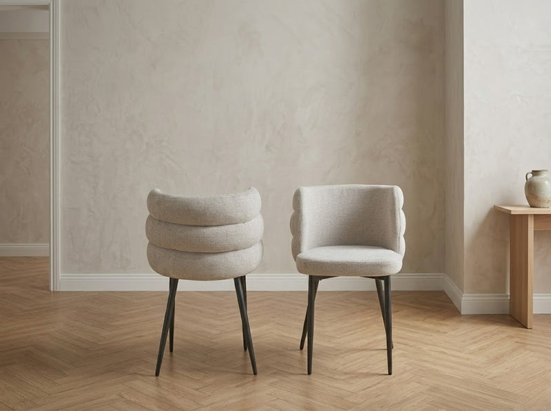 Lot de 2 Chaises Velours Eva - Couleurs Variées, L50 x D55 x H84 cm - Détail structure et pieds