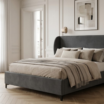 Lit Coffre Serena – Velours avec Coffre de Rangement – 140x200 cm - Vue d'ensemble
