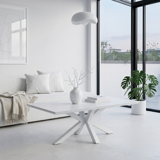 Table Basse Silvia – Blanc avec Pieds Blancs