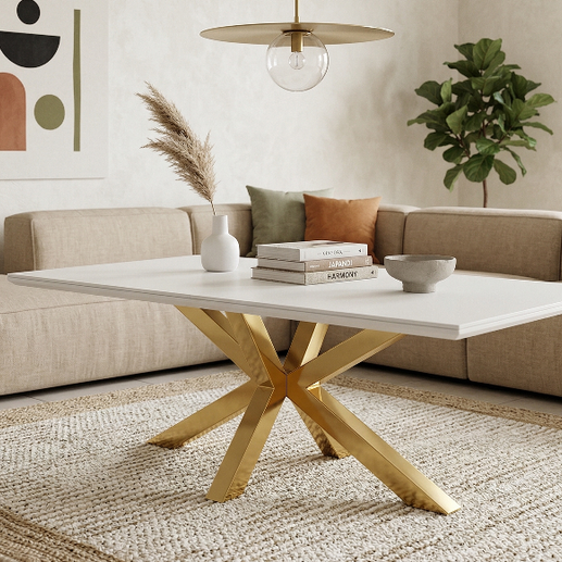 Table Basse Silvia – Blanc avec Pieds Blancs