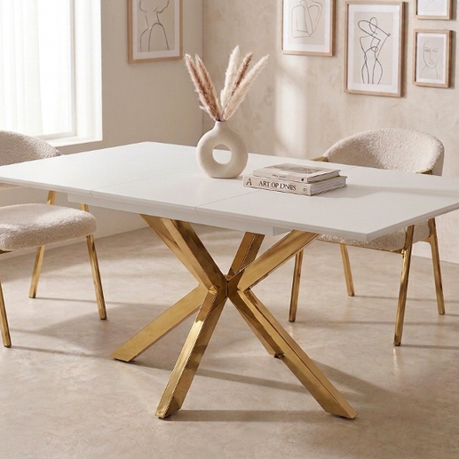 Table Repas Extensible Silvia – Pieds Argentés