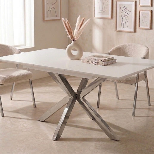 Table Repas Extensible Silvia – Pieds Argentés