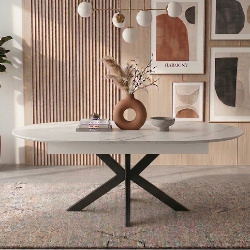 Table Repas Ovale Ophelia – Effet Marbre