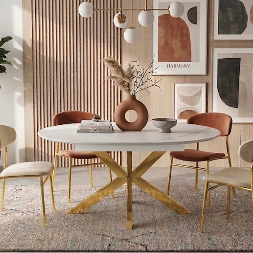 Table Repas Ovale Ophelia – Effet Marbre