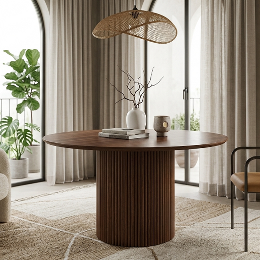 Table Repas Ronde Livia – Effet Noyer