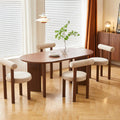 Table Repas Ambre – MDF Effet Noyer, Extensible 160-200 cm - Vue d'ensemble